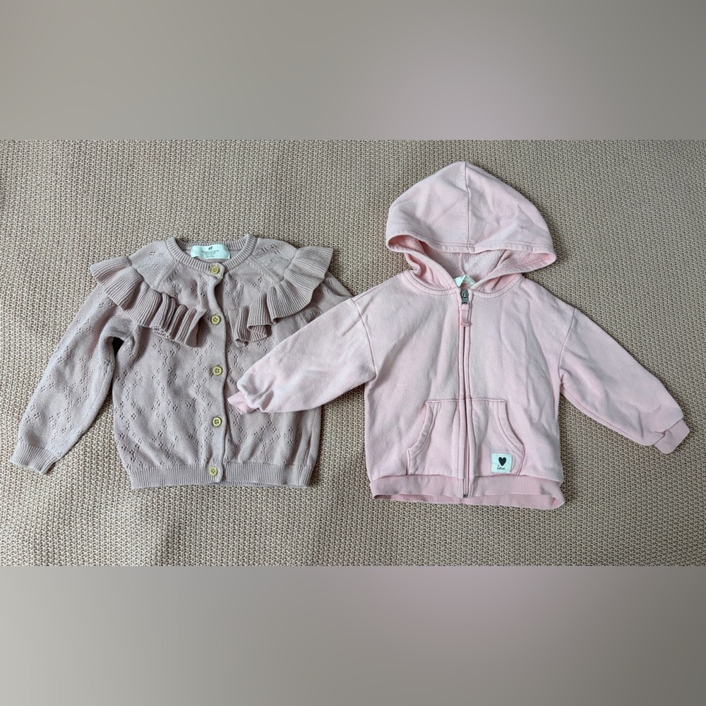 H&M Pink Cardigan and Zippered Jacket